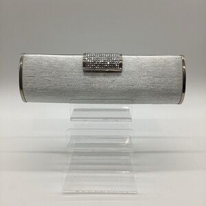2148. Elegant Silver & Diamond Cylinder Clutch NWOT